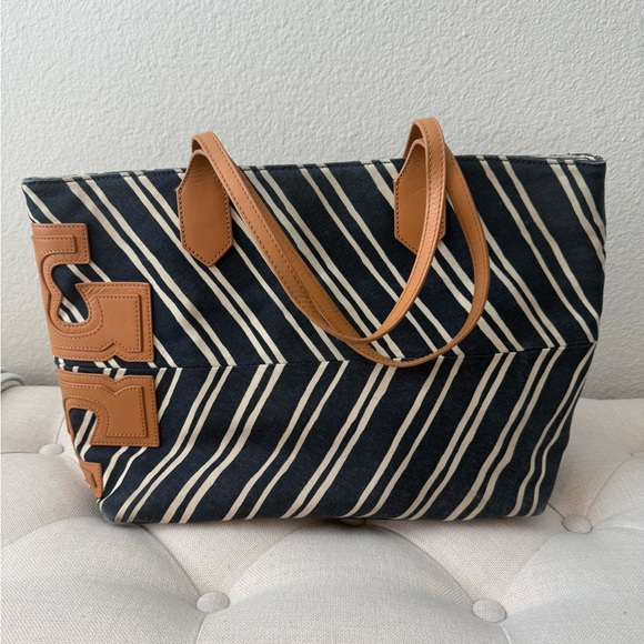 Tory Burch Ella Jacquard Stripe Tote - Picture 2 of 12